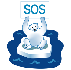 SOSを出すシロクマ