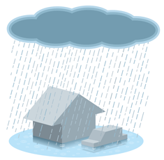 街に降り注ぐ大雨